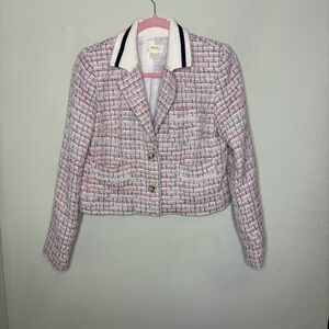 Maeve (Anthropologie) Women's Pink Tweed Jacket Size 6